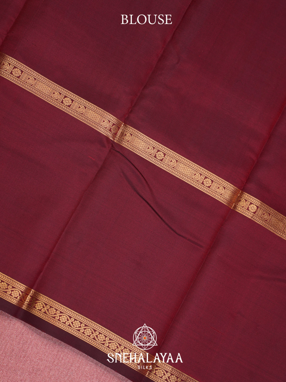 Maroon Kanjivaram Silk Saree with Gold Zari Checks and Buttas