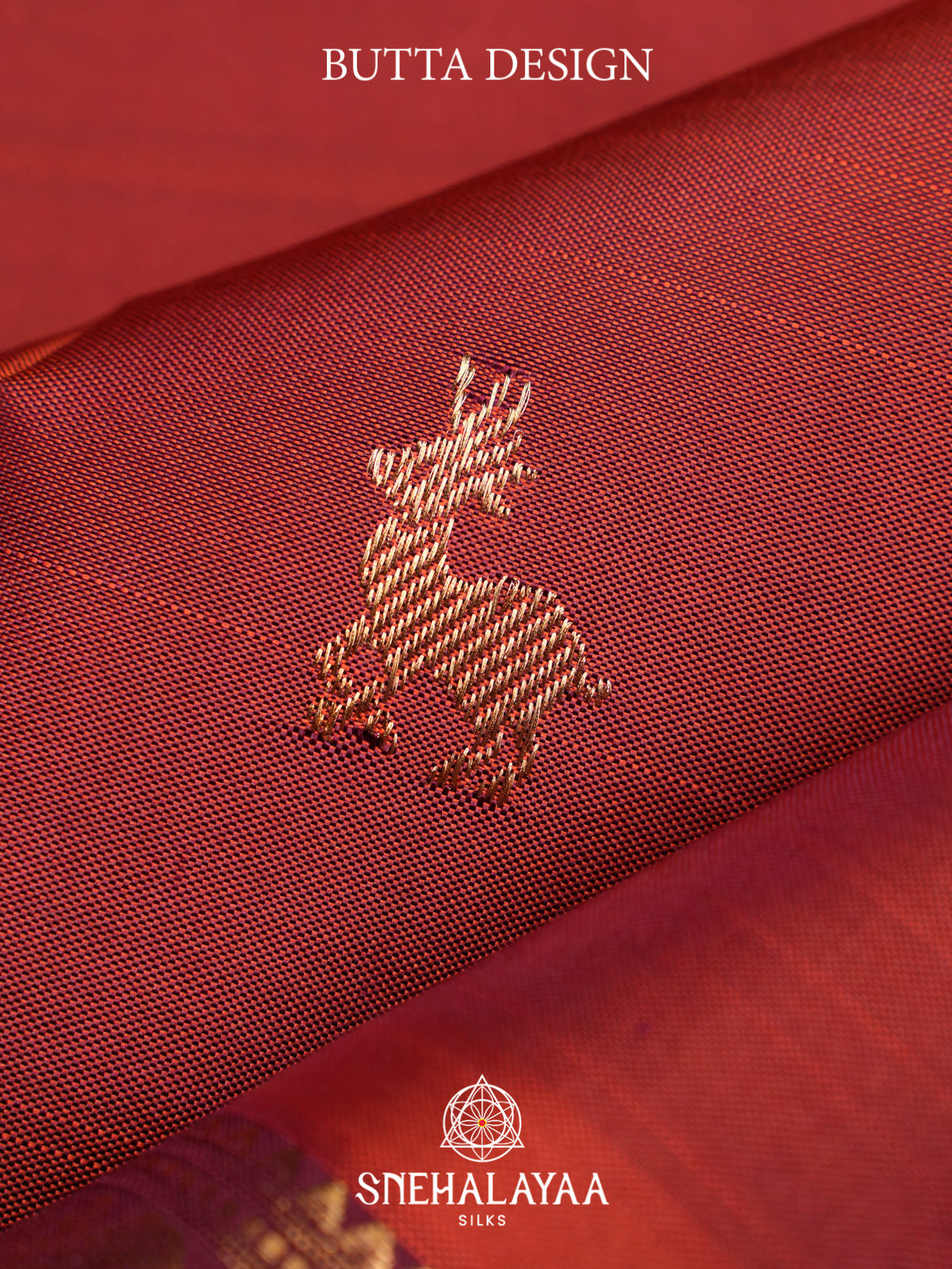 Brick Red Kanjivaram Silk Saree