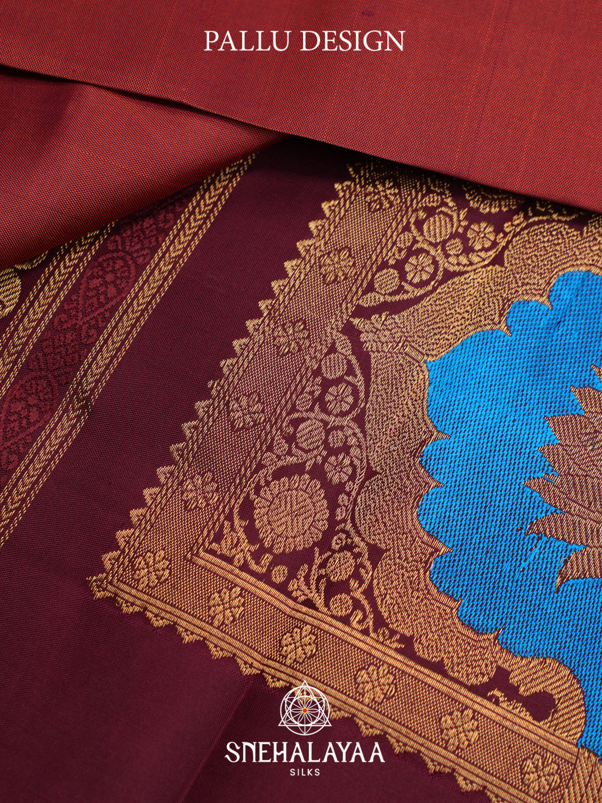 Brick Red Kanjivaram Silk Saree