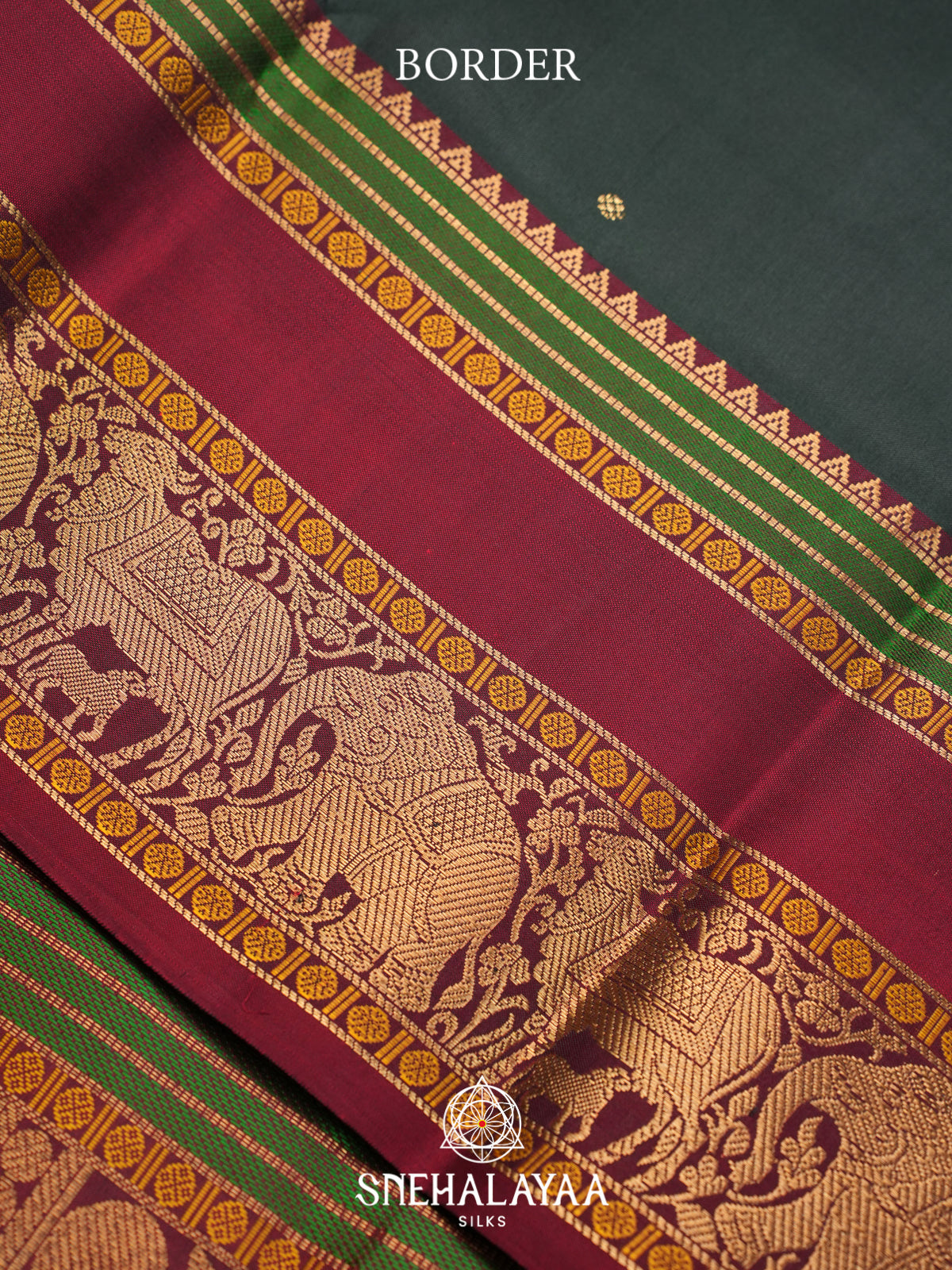 Forest Green Kanjivaram Silk Saree