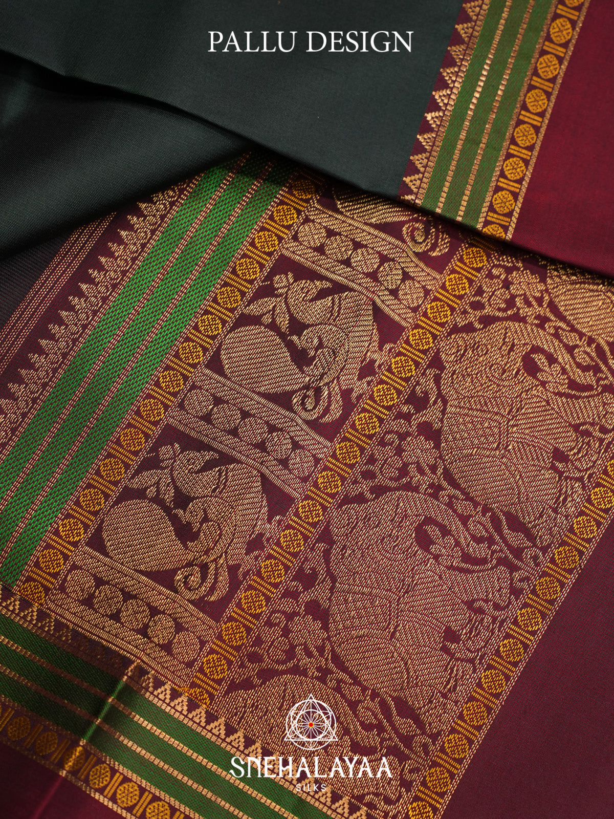 Forest Green Kanjivaram Silk Saree