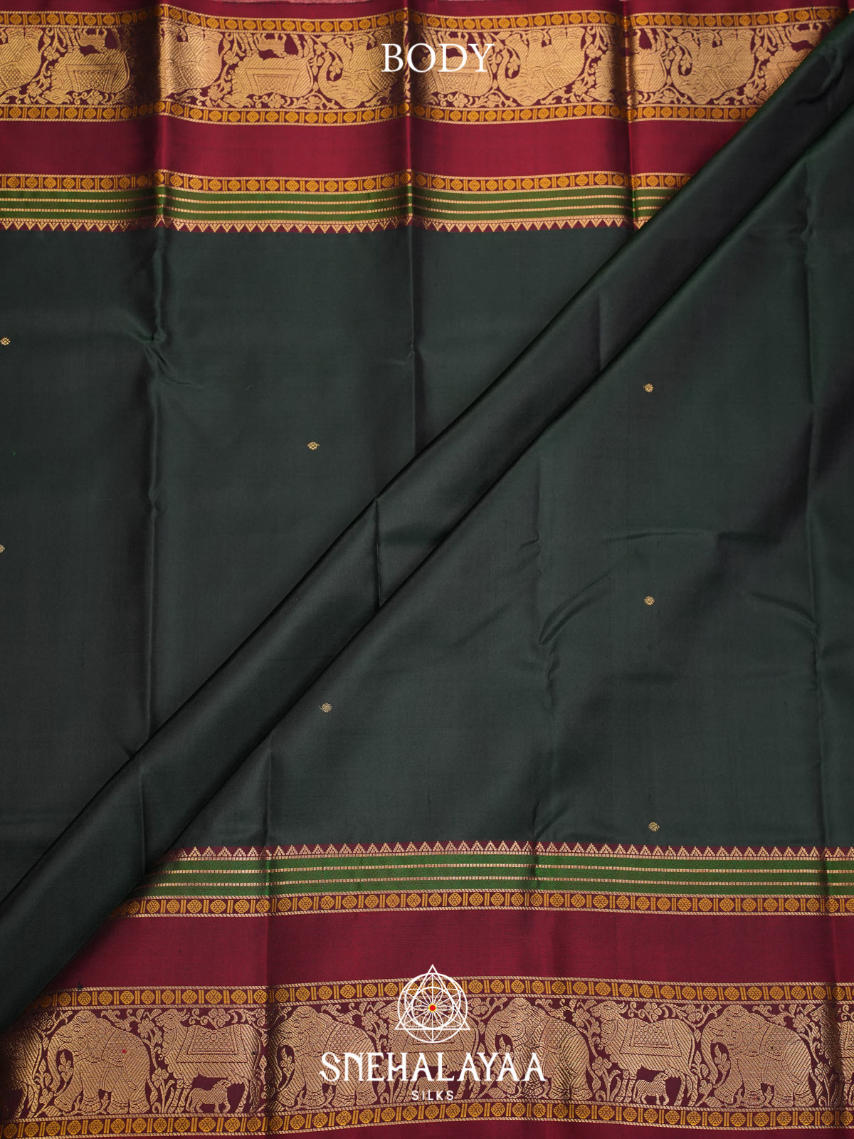 Forest Green Kanjivaram Silk Saree