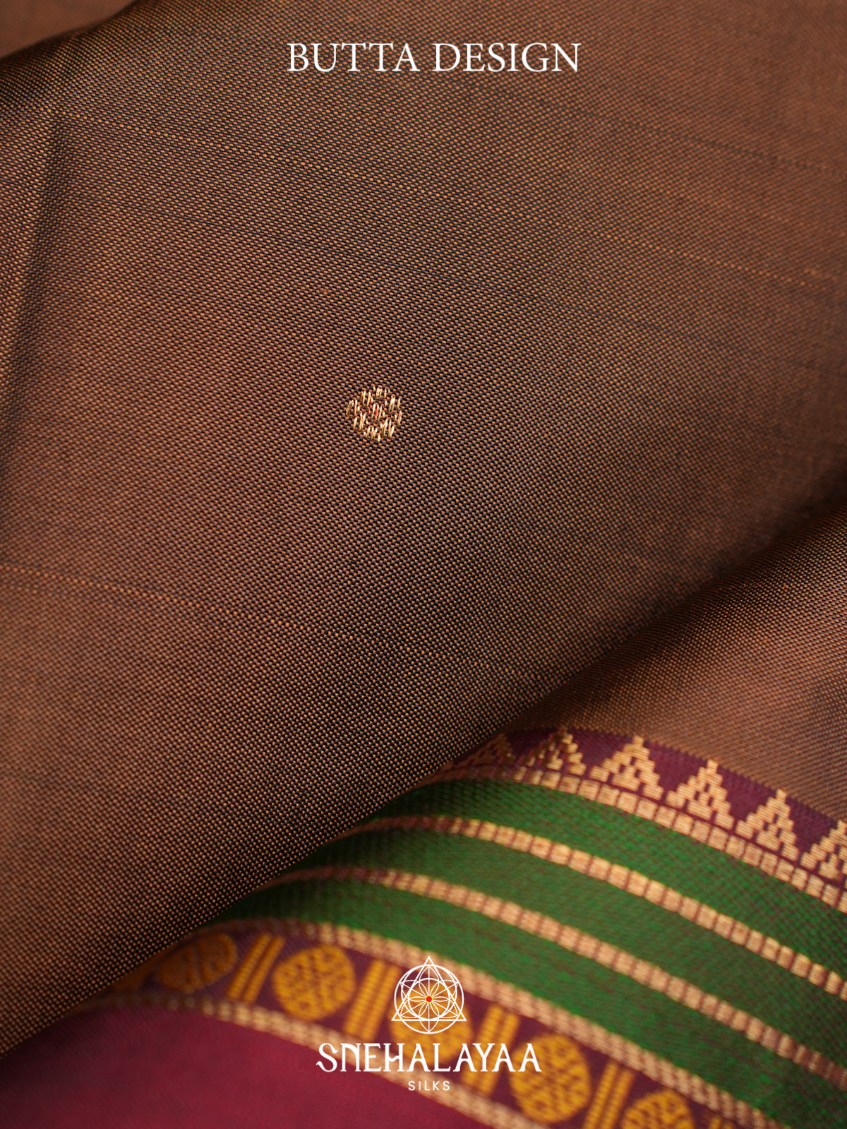 Khaki Brown Kanjivaram Silk Saree