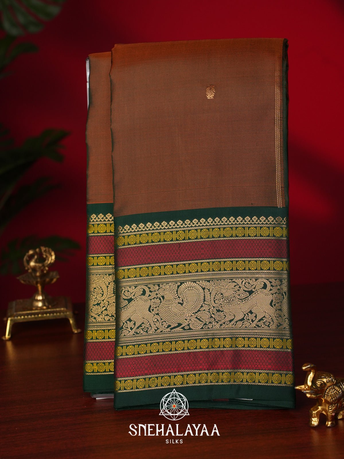 Brown Kanjivaram Silk Saree