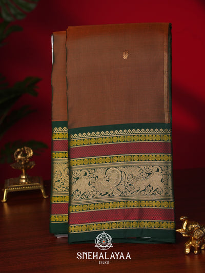 Brown Kanjivaram Silk Saree