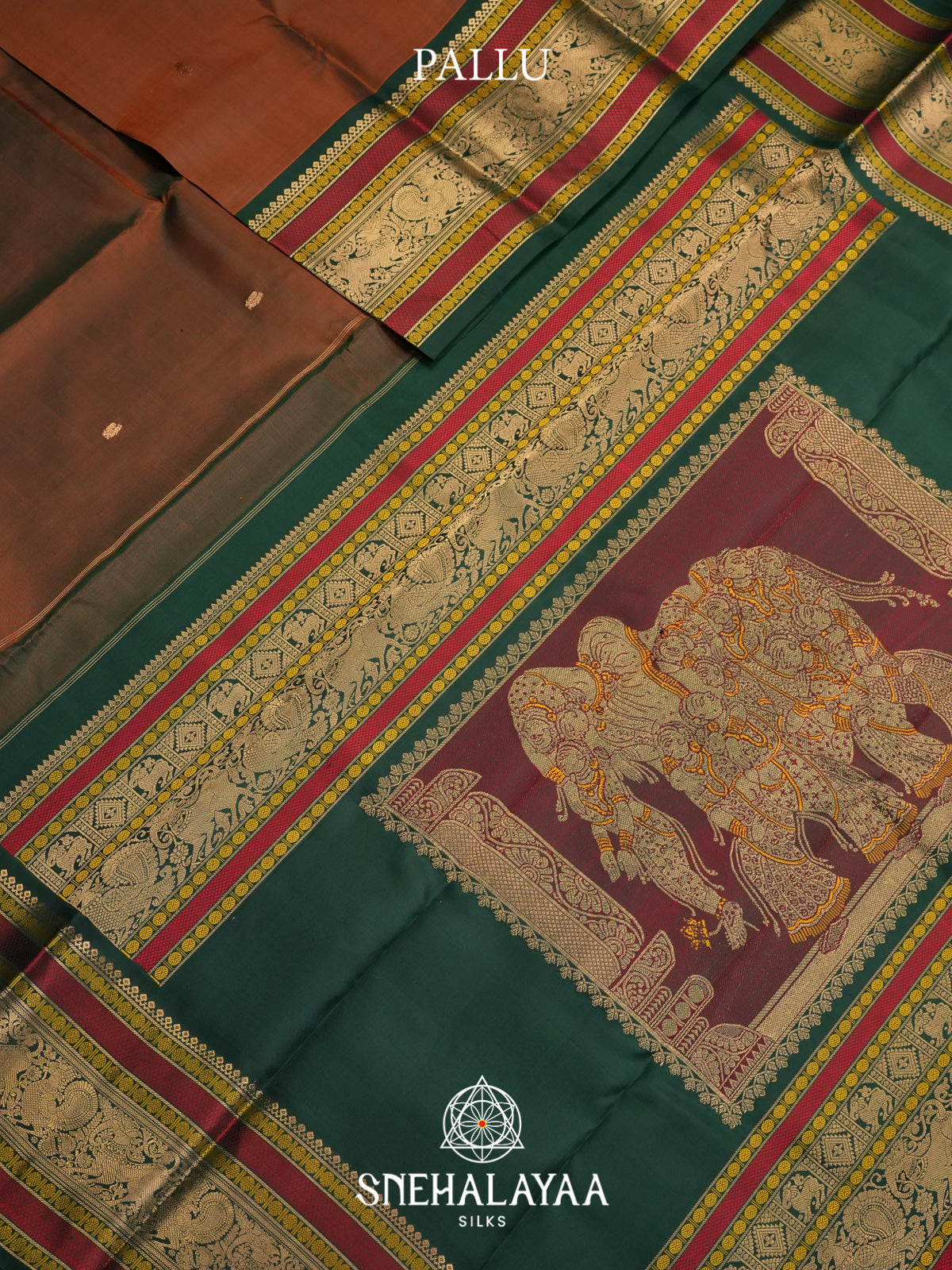 Brown Kanjivaram Silk Saree