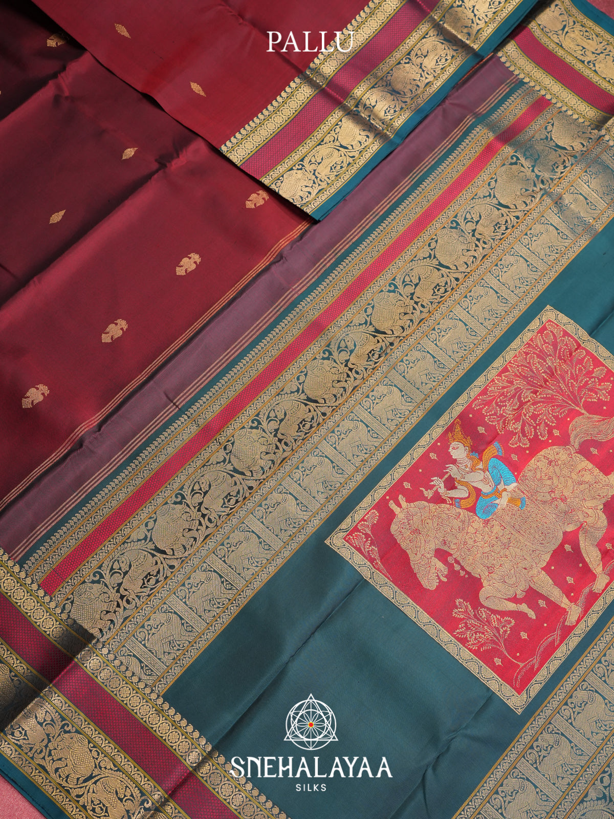 Maroon Kanjivaram Silk Saree
