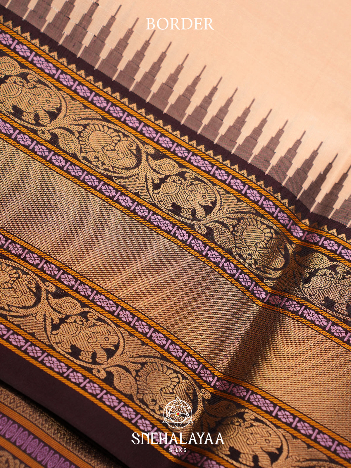 Cream Kanjivaram Silk Saree