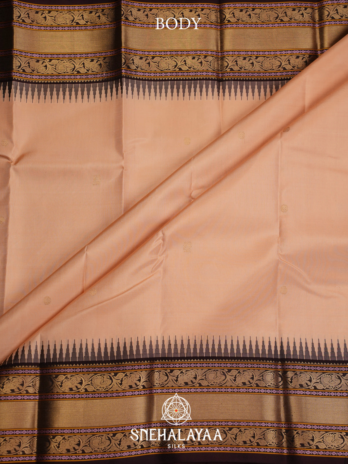 Cream Kanjivaram Silk Saree