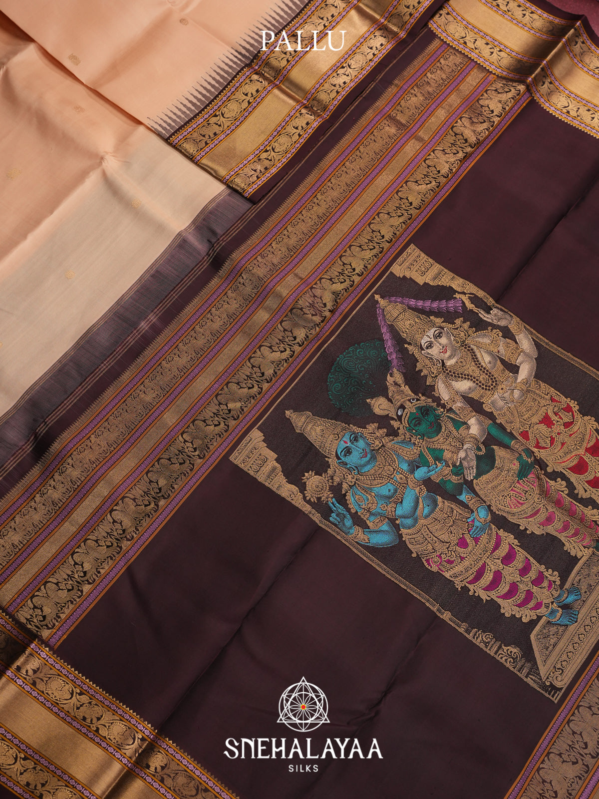 Cream Kanjivaram Silk Saree