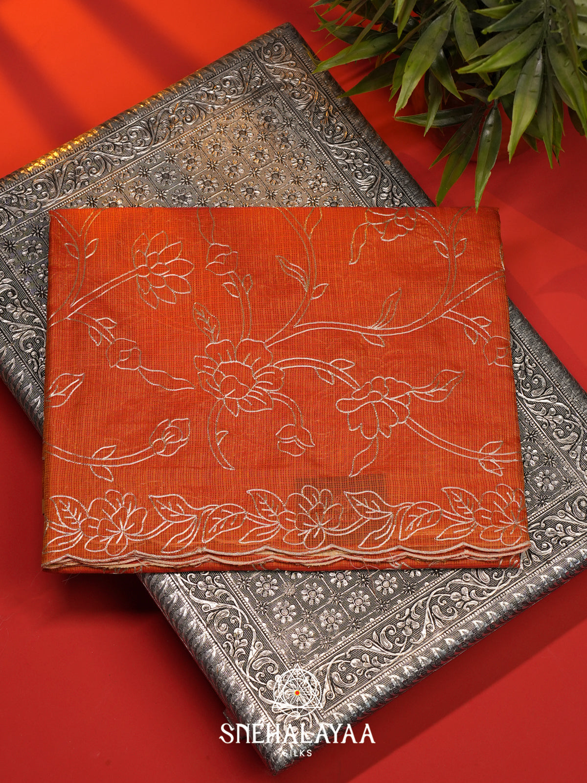 Orange Kota Saree