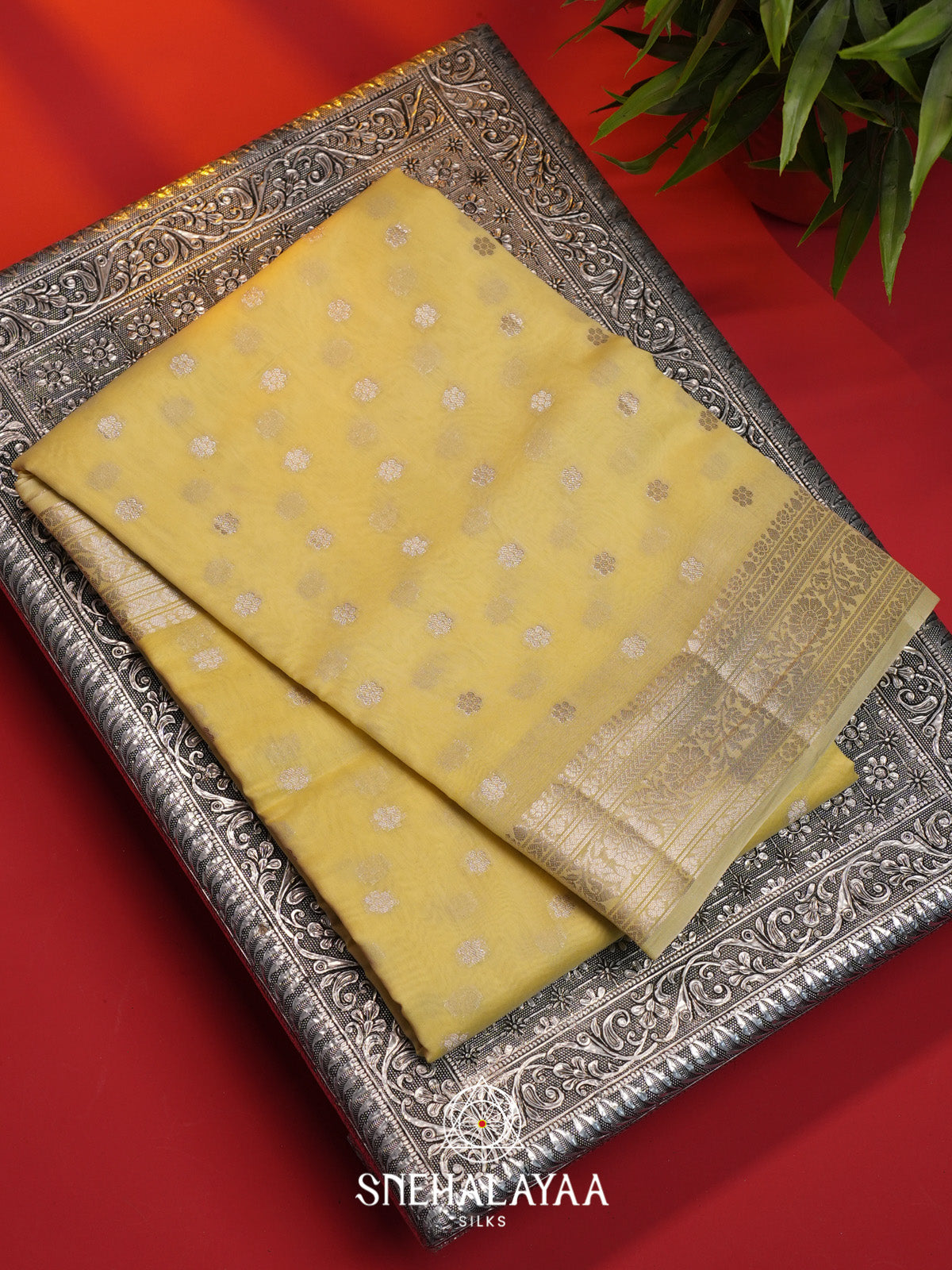 Yellow Chanderi Saree
