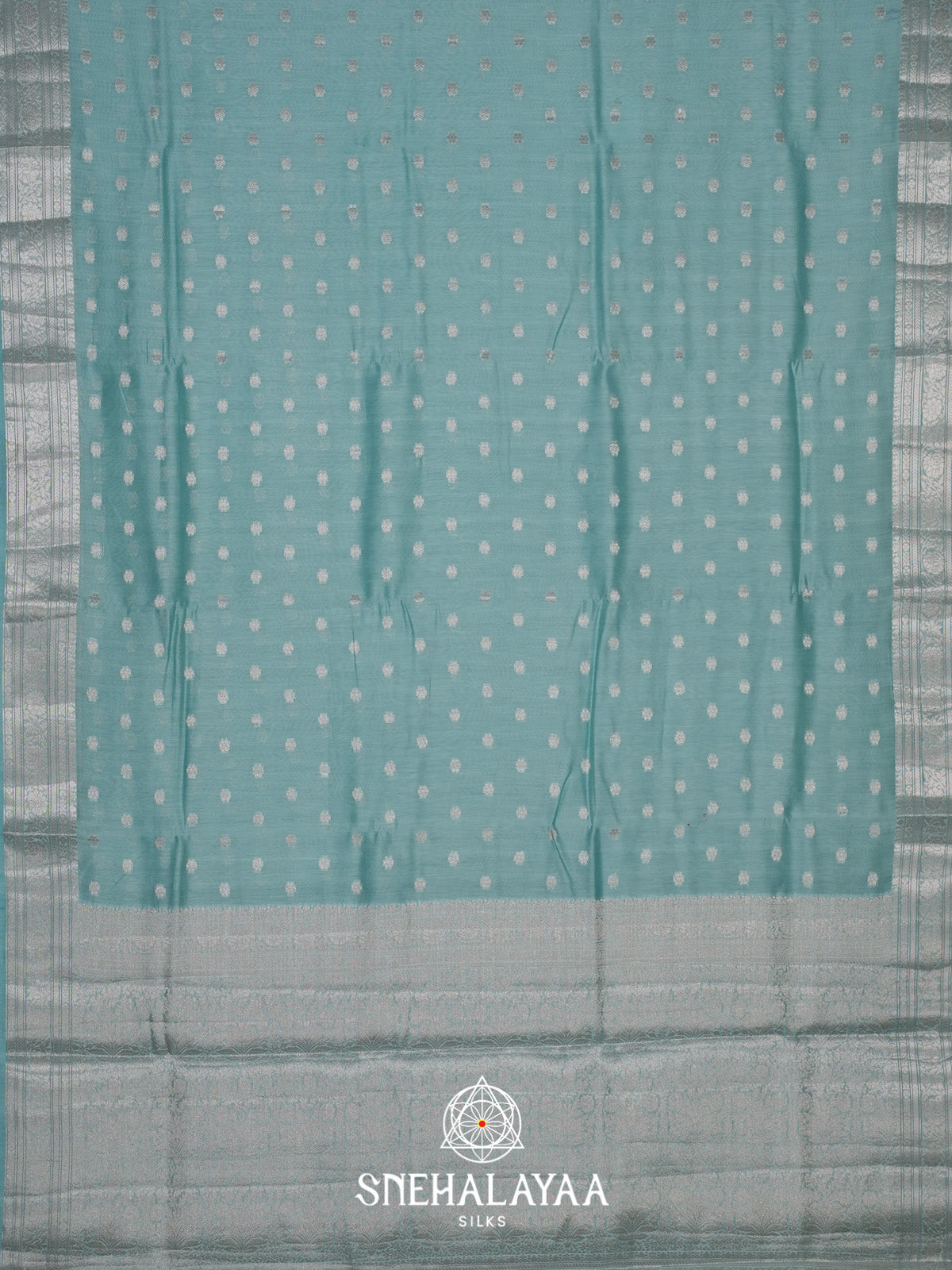 Ice Blue Chanderi Saree