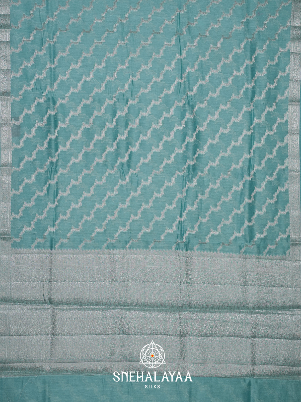 Ice Blue Chanderi Saree