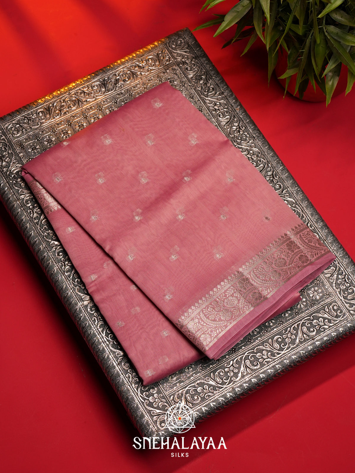 Onion Pink Chanderi Saree