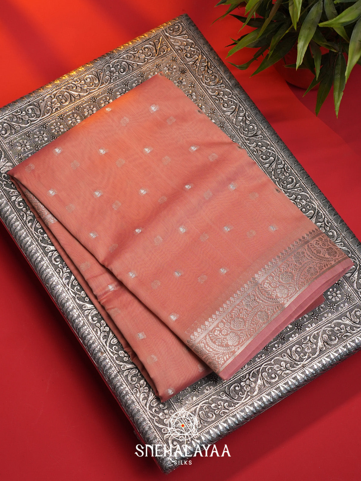 Beige Chanderi Saree