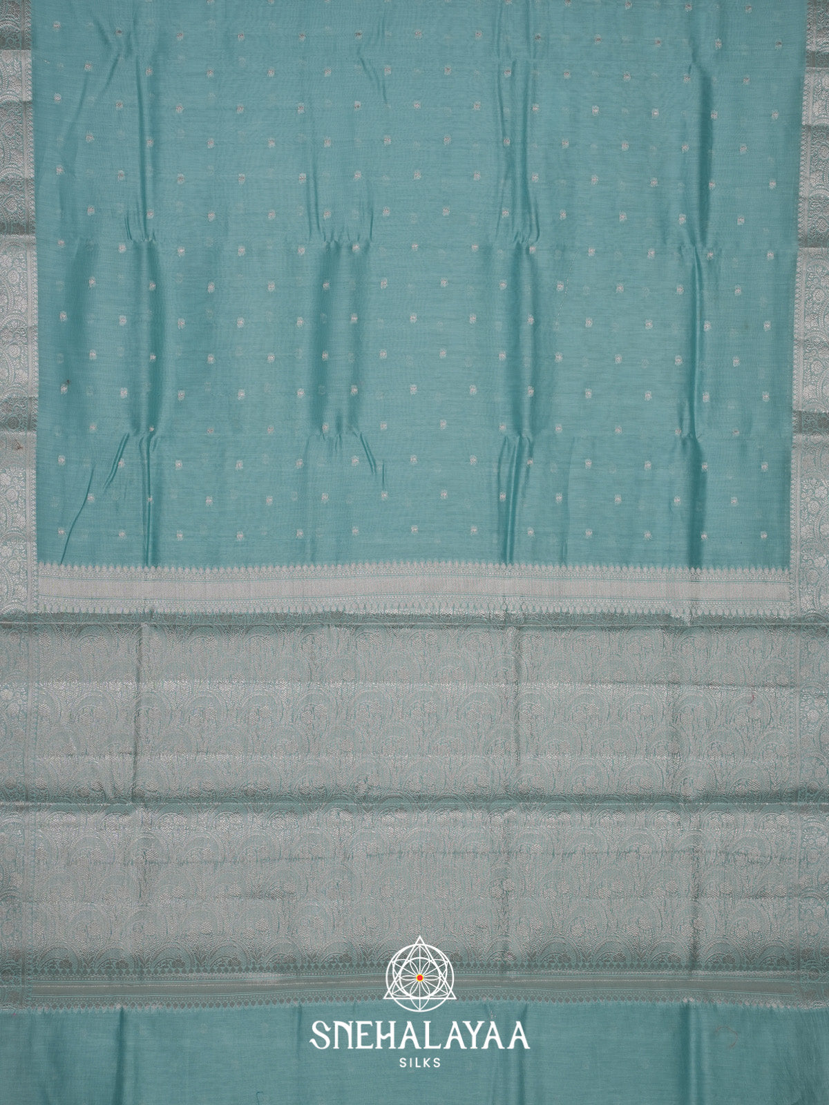 Ice Blue Chanderi Saree