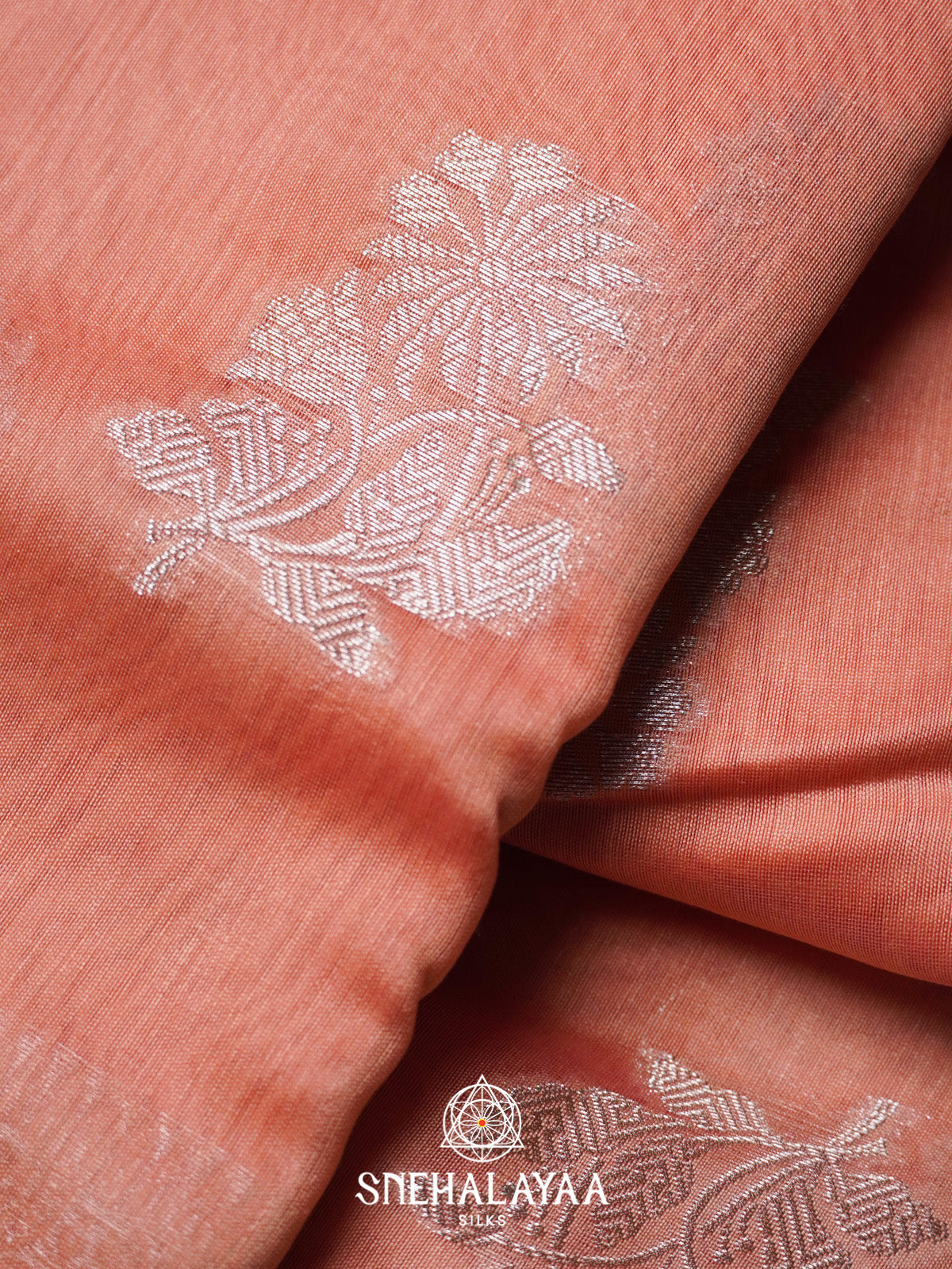 Peach Pink Chanderi Saree