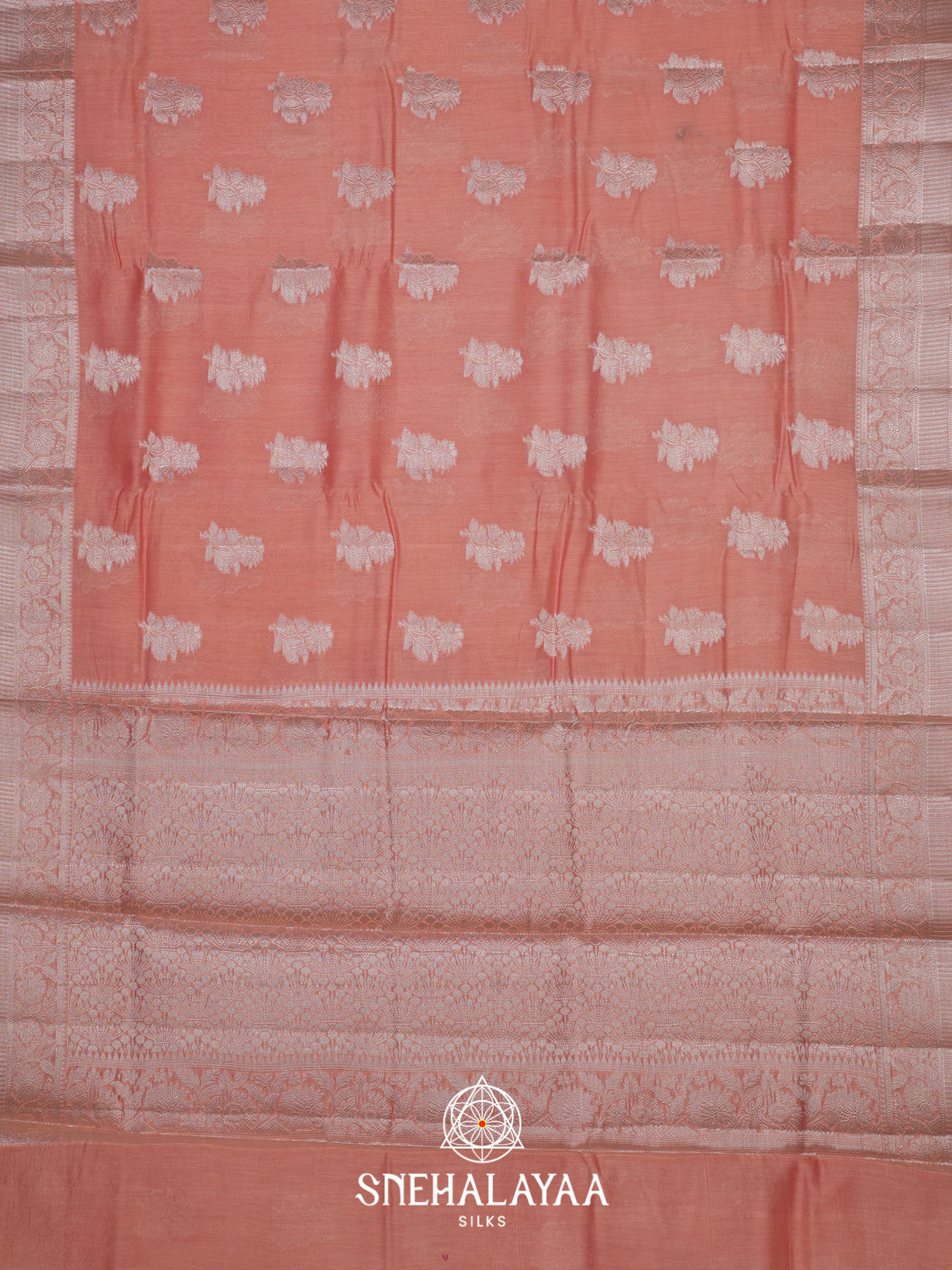 Peach Pink Chanderi Saree