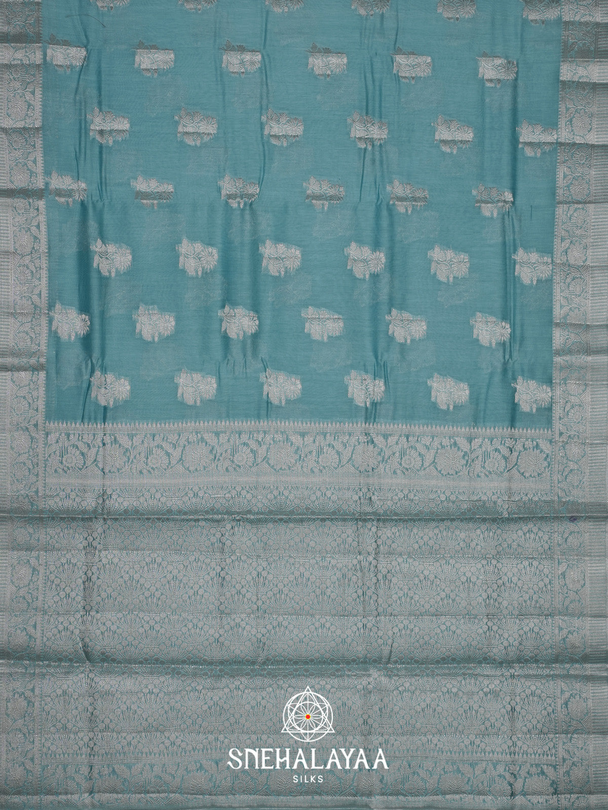 Ice Blue Chanderi Saree