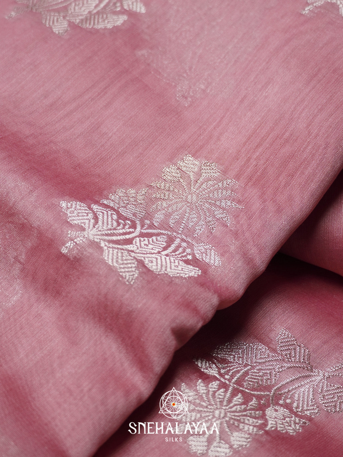 Peach Pink Chanderi Saree
