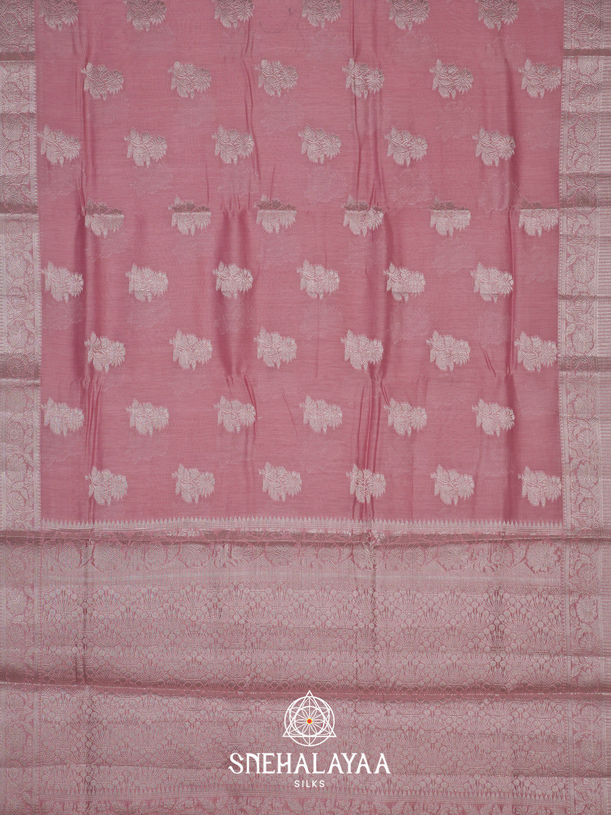 Peach Pink Chanderi Saree