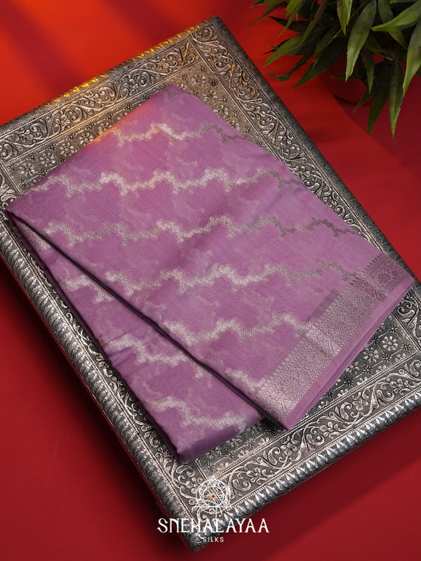 lavender Chanderi Saree