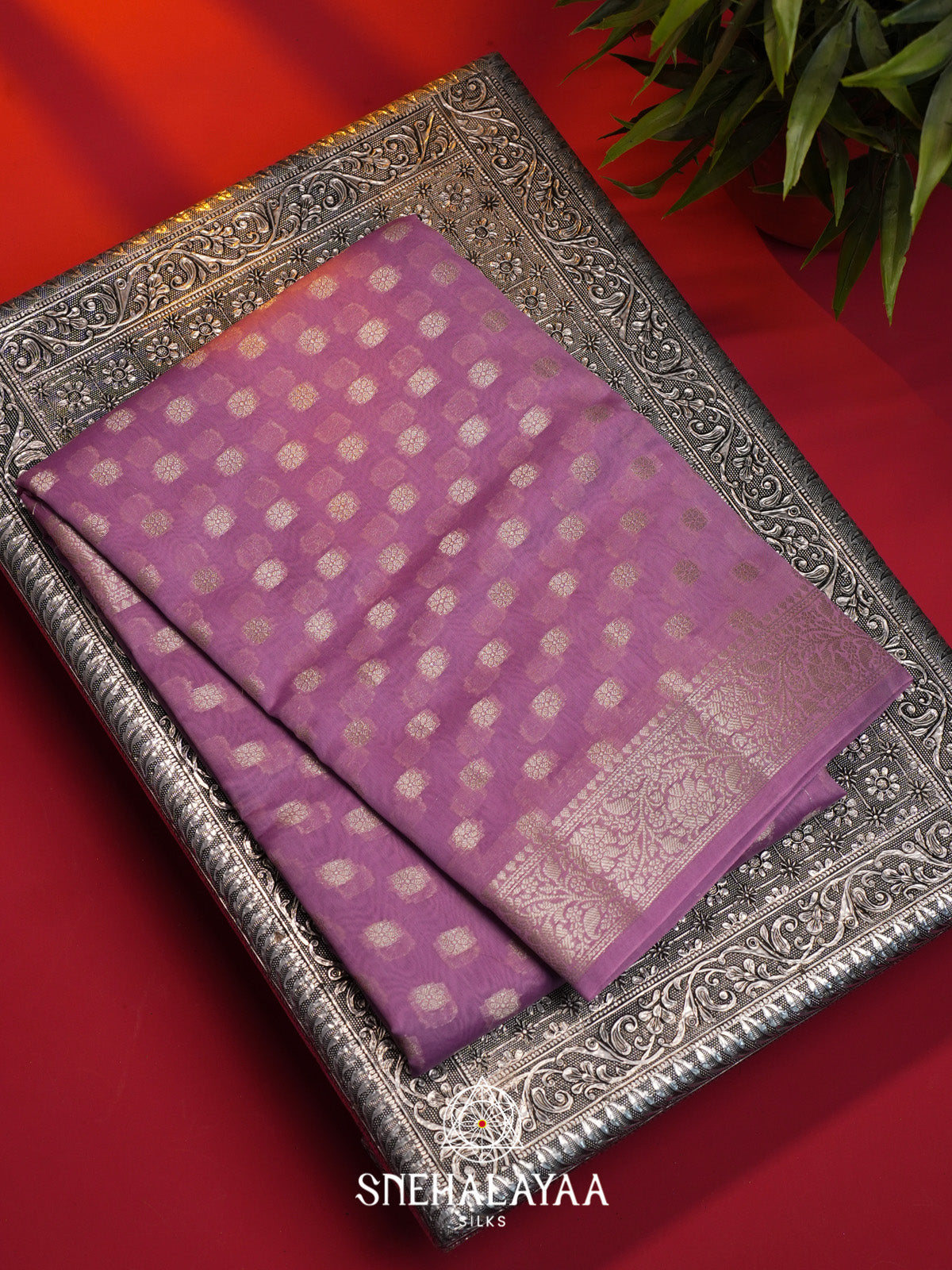 lavender Chanderi Saree