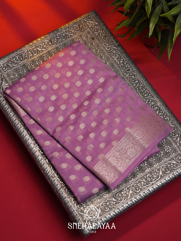 lavender Chanderi Saree