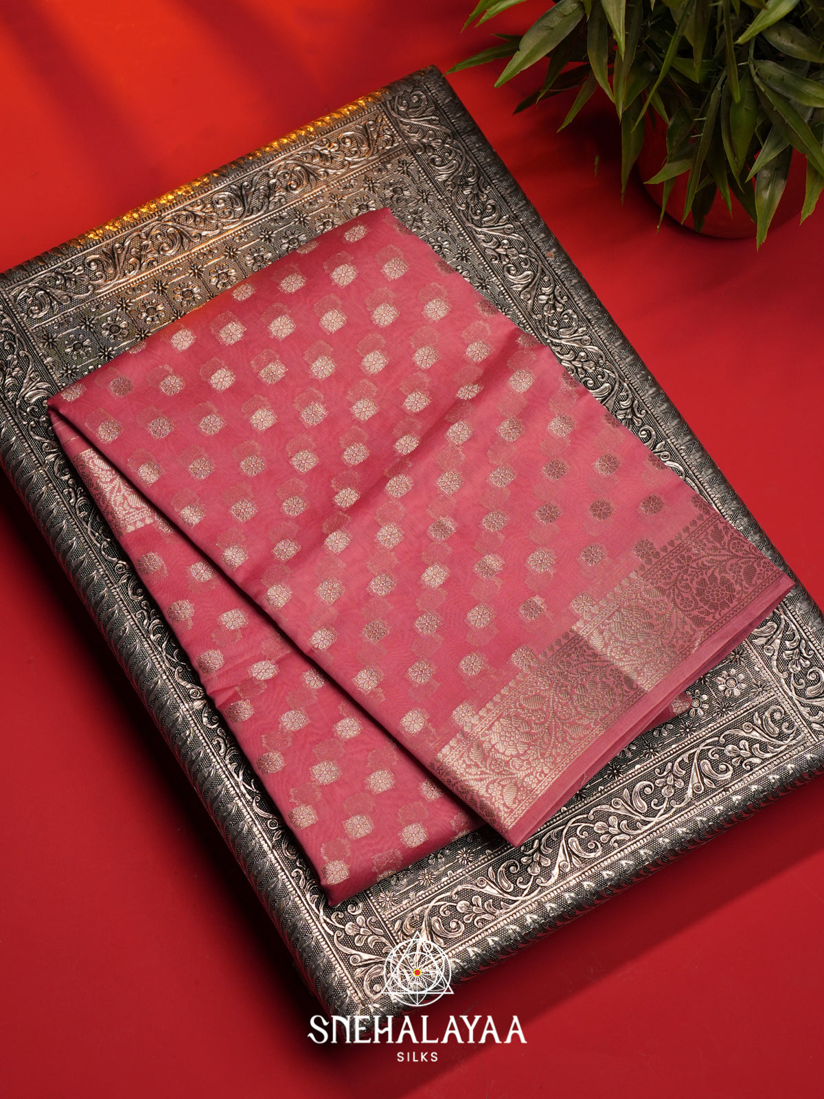Peach Chanderi Saree