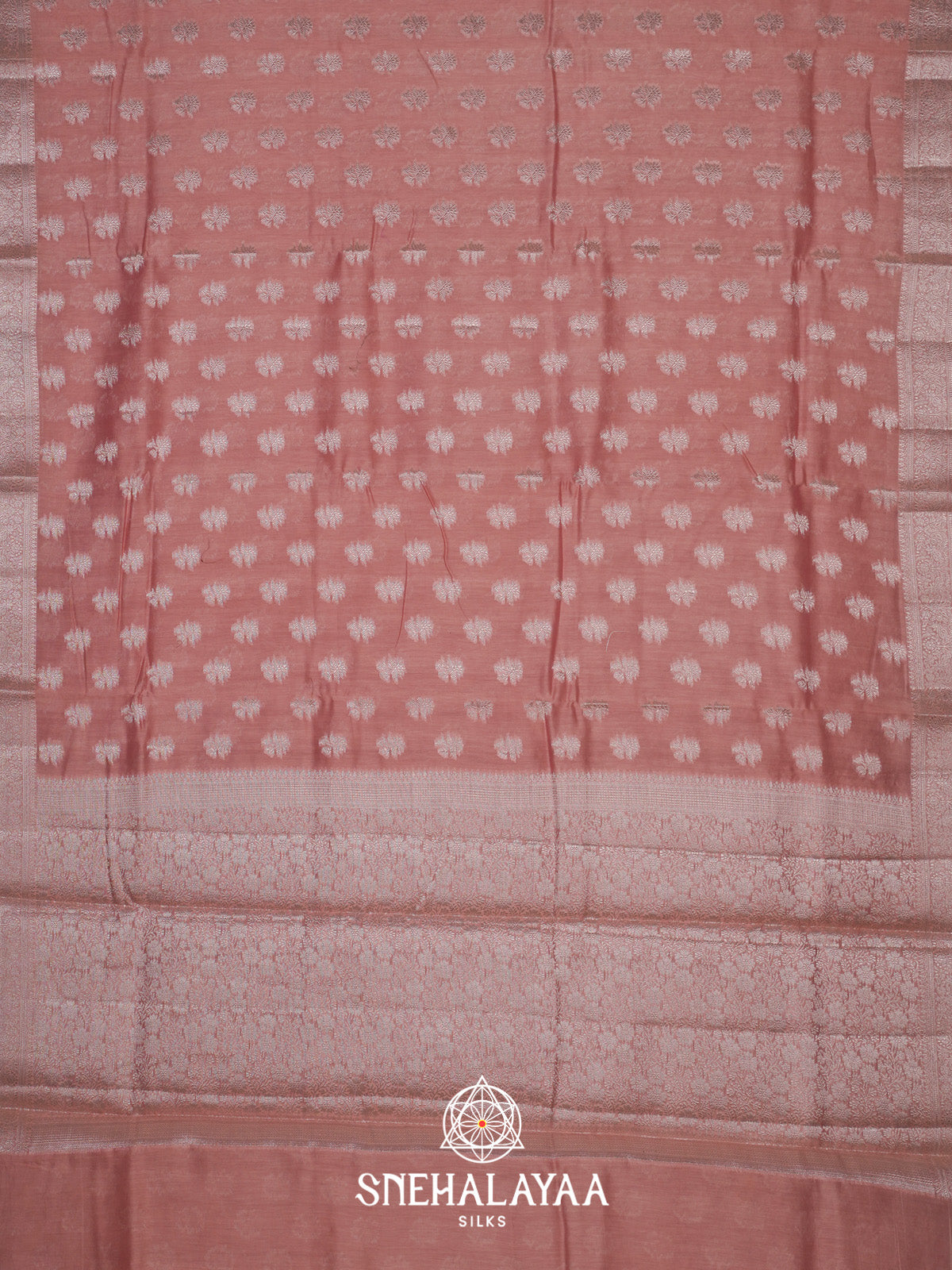 Peach Pink Chanderi Saree