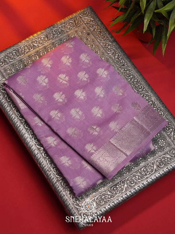 lavender Chanderi Saree