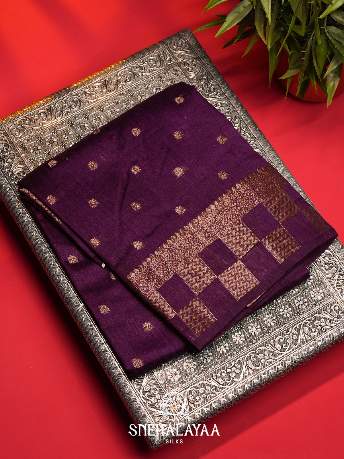 Purple  Matka Tussar Saree
