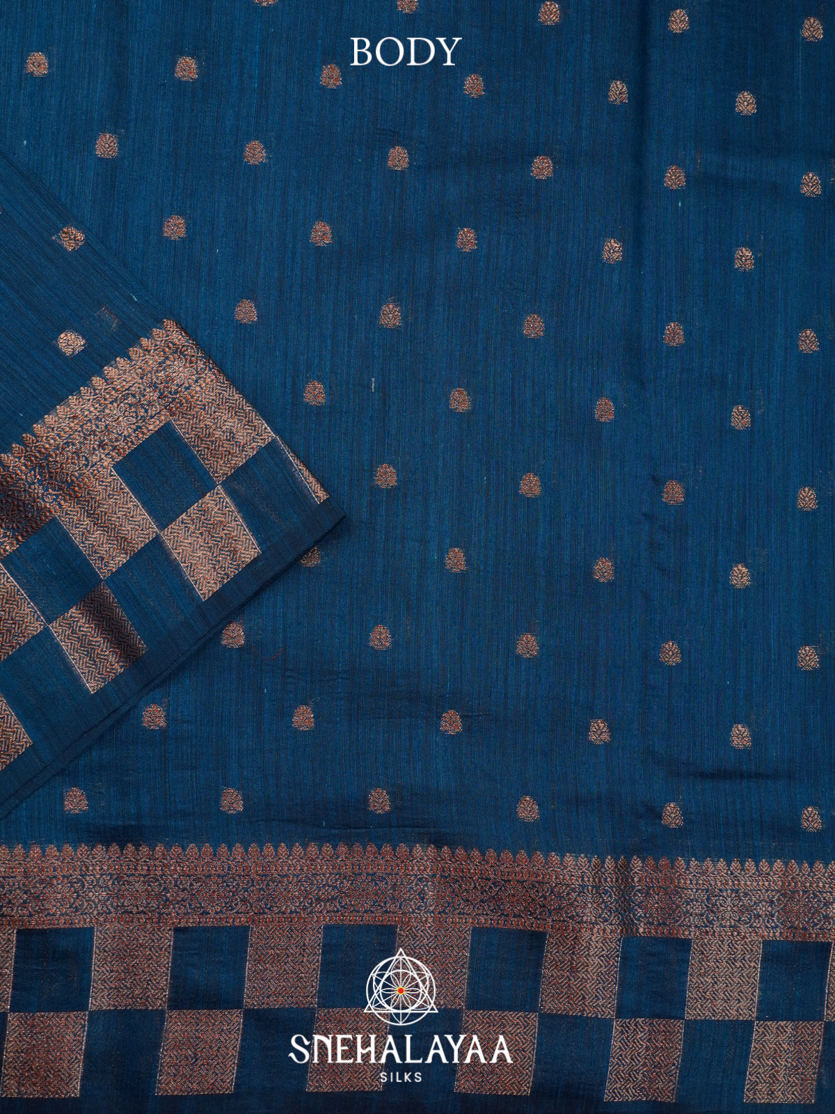 Peacock Blue  Matka Tussar Saree