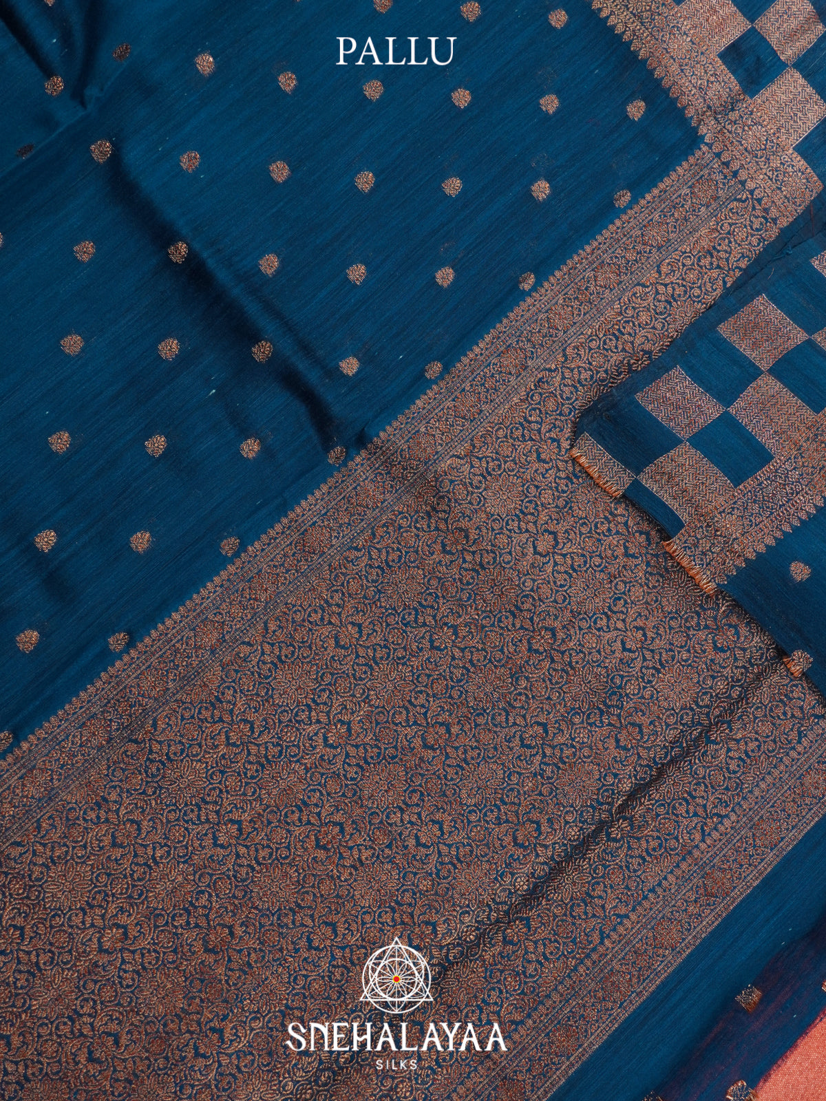 Peacock Blue  Matka Tussar Saree