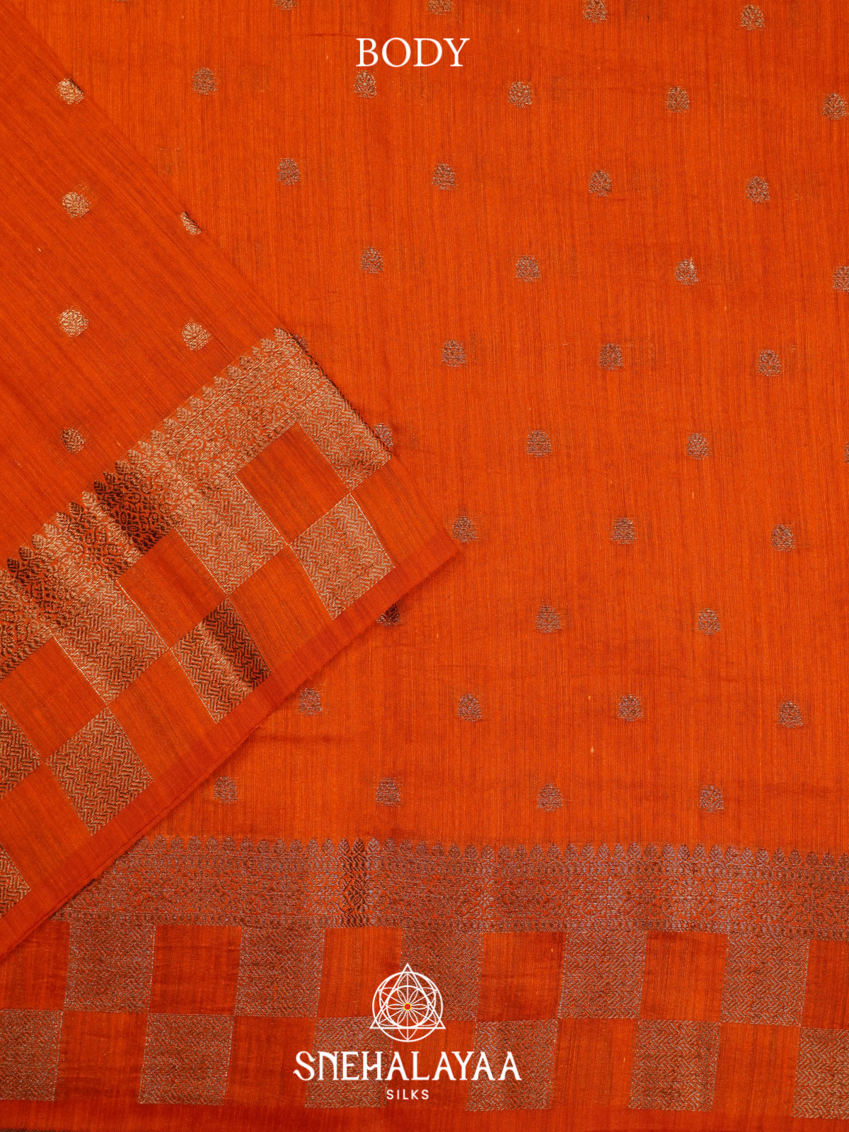 Orange  Matka Tussar Saree