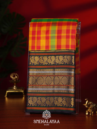 MultiColour Kanjivaram Silk Saree
