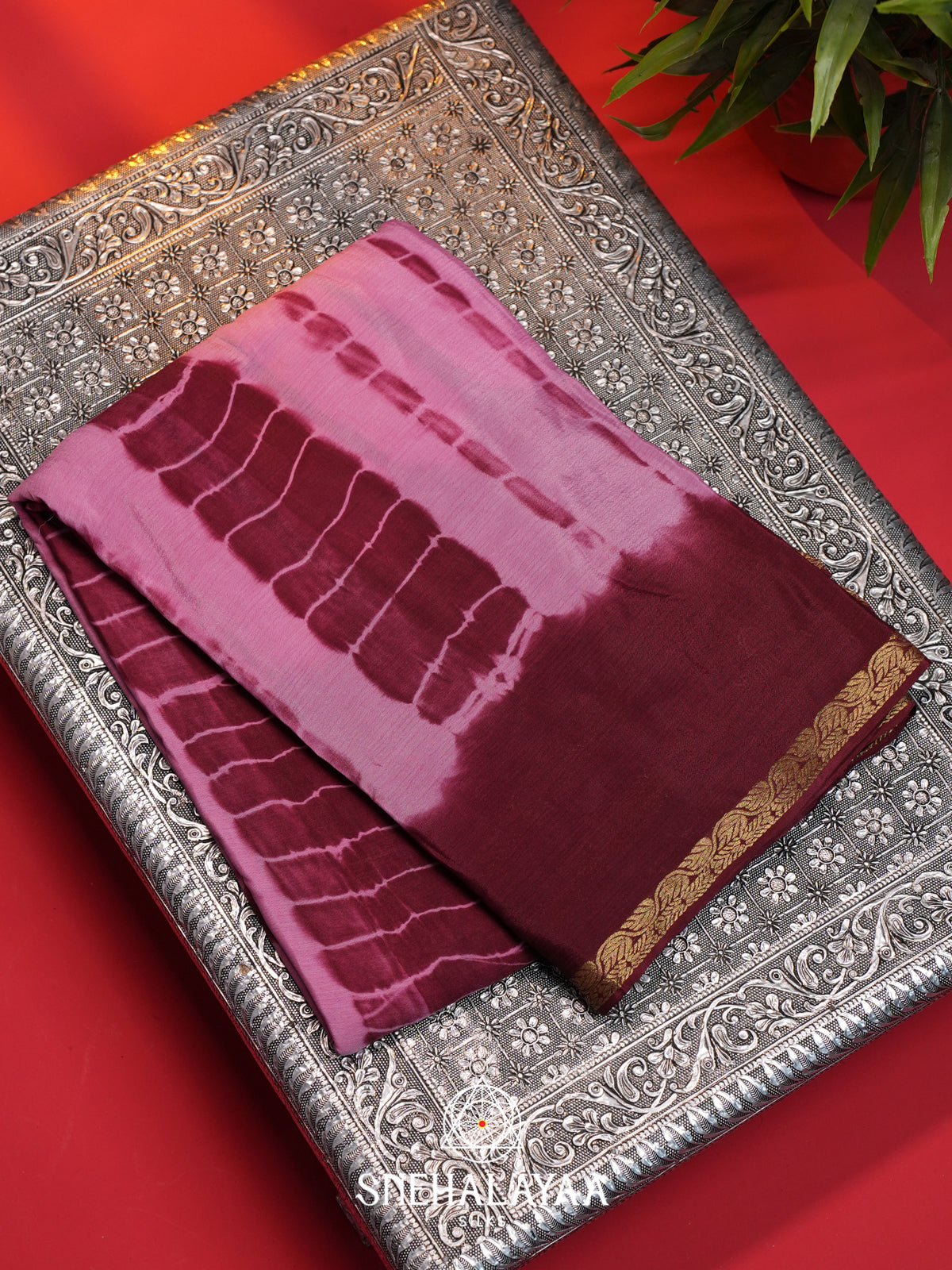 Pink Chiffon Saree