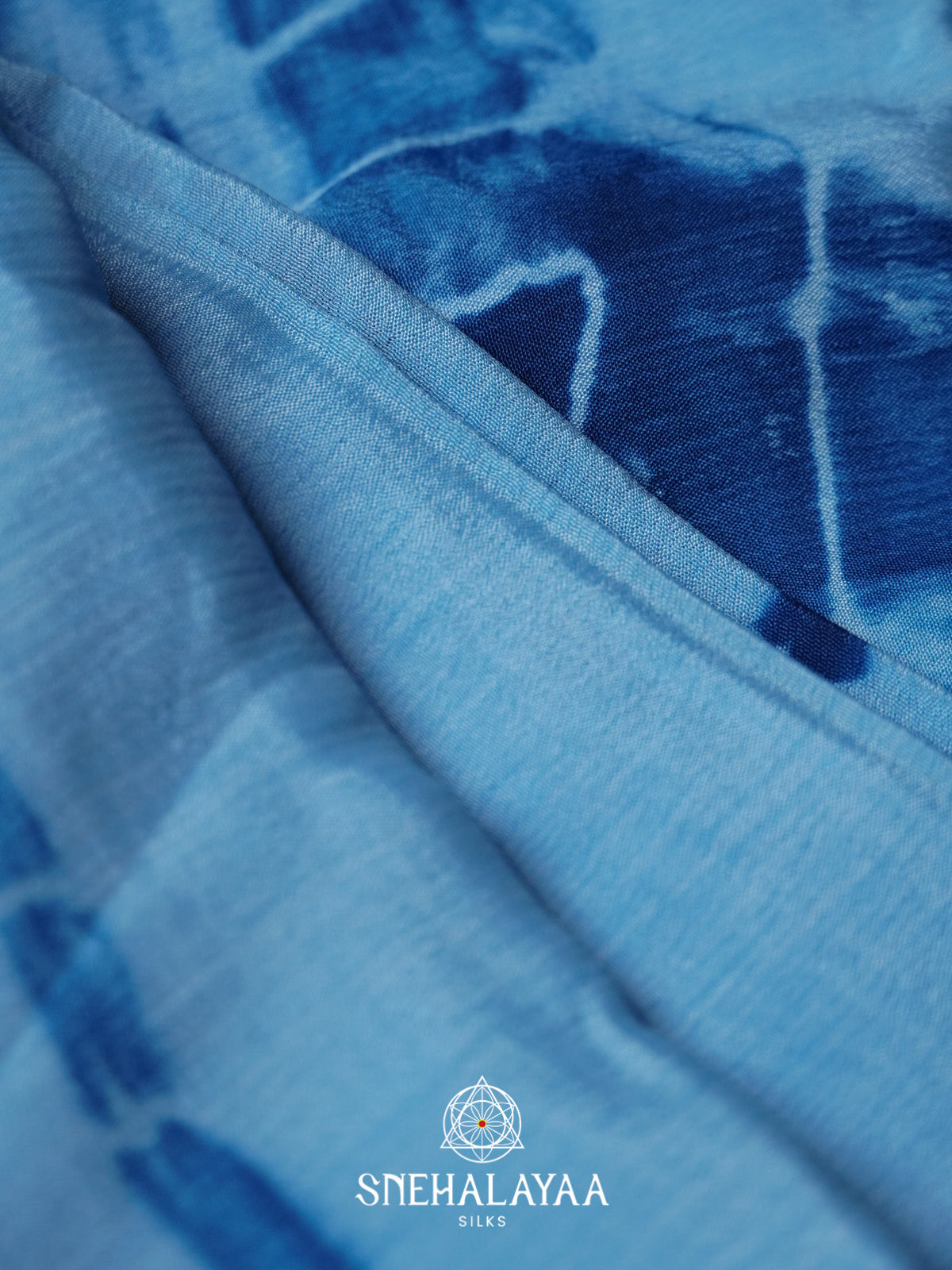 Blue Chiffon Saree