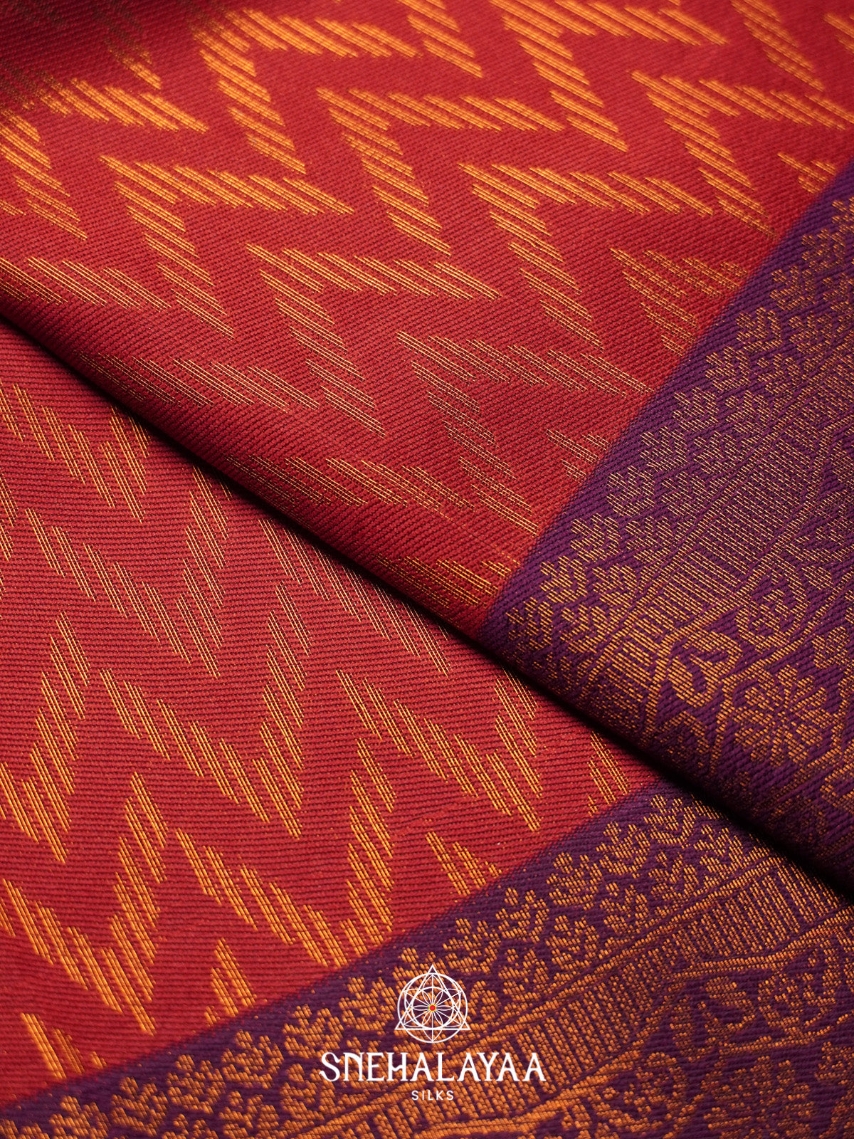 Crimson Red Art Silk Saree
