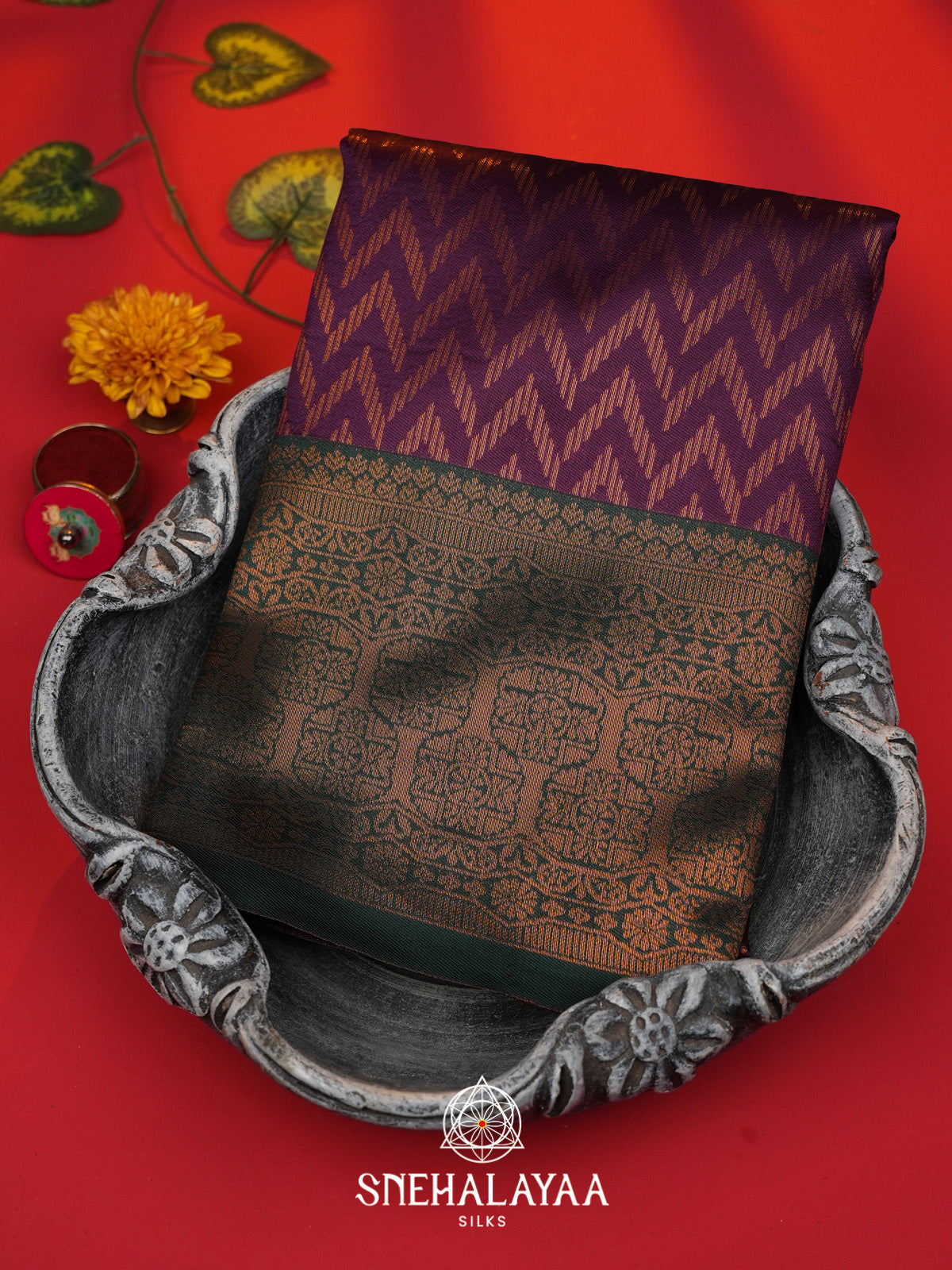 Purple Art Silk Saree
