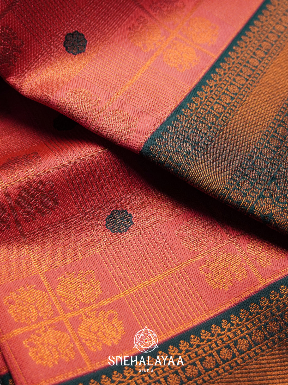 Peach Art Silk Saree