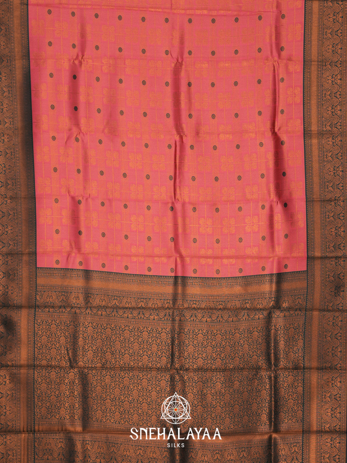 Peach Art Silk Saree
