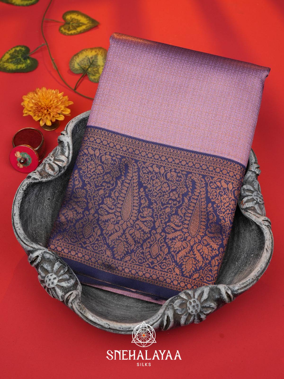 Lilac Art Silk Saree
