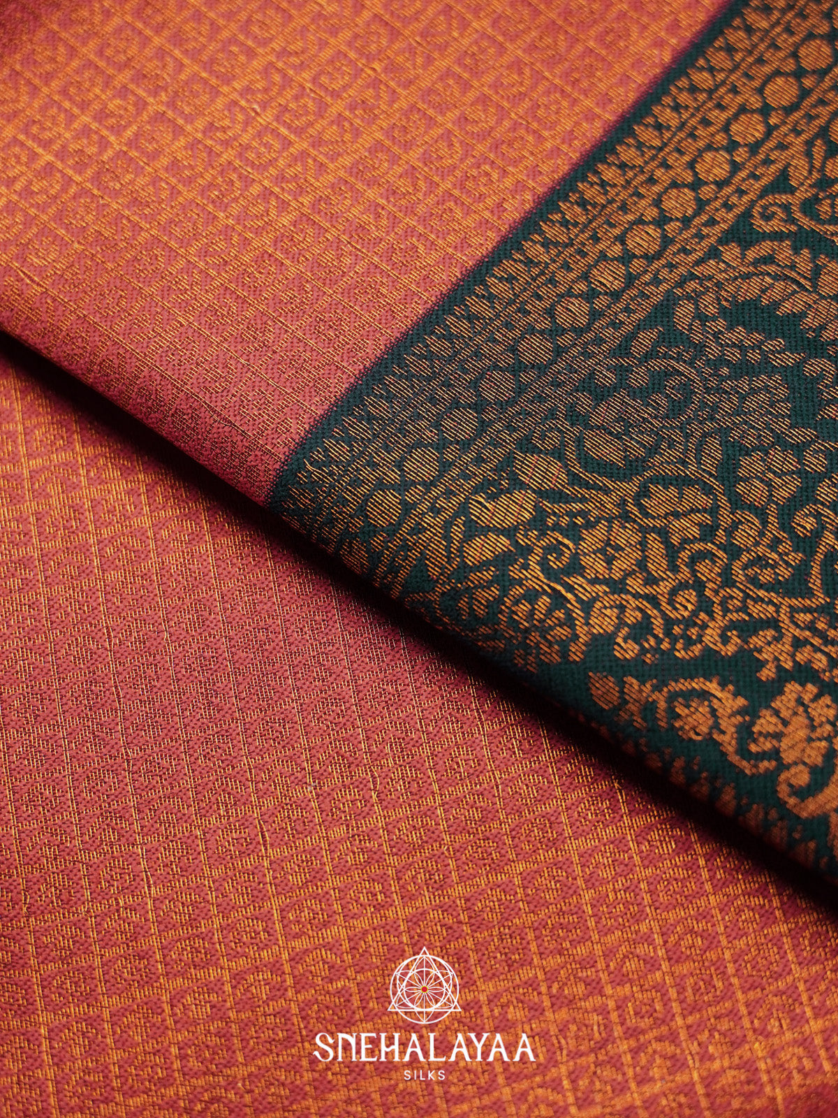 Peach Art Silk Saree