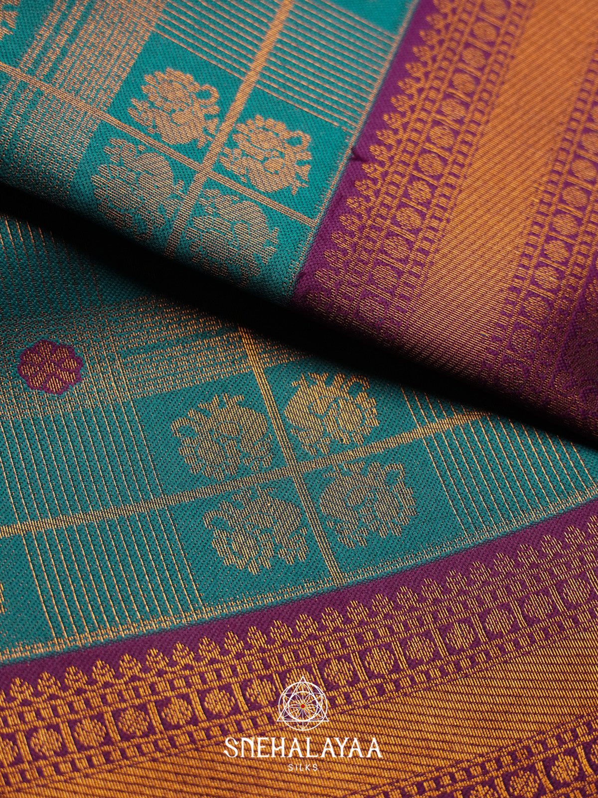 Peacock Blue Art Silk Saree