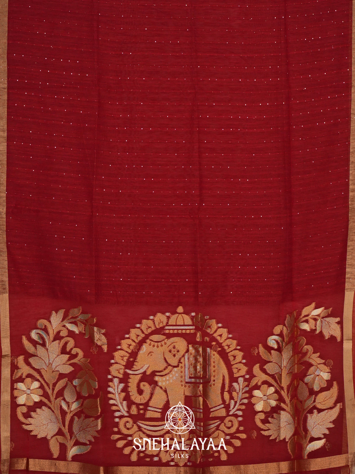 Red  Matka Tussar Saree