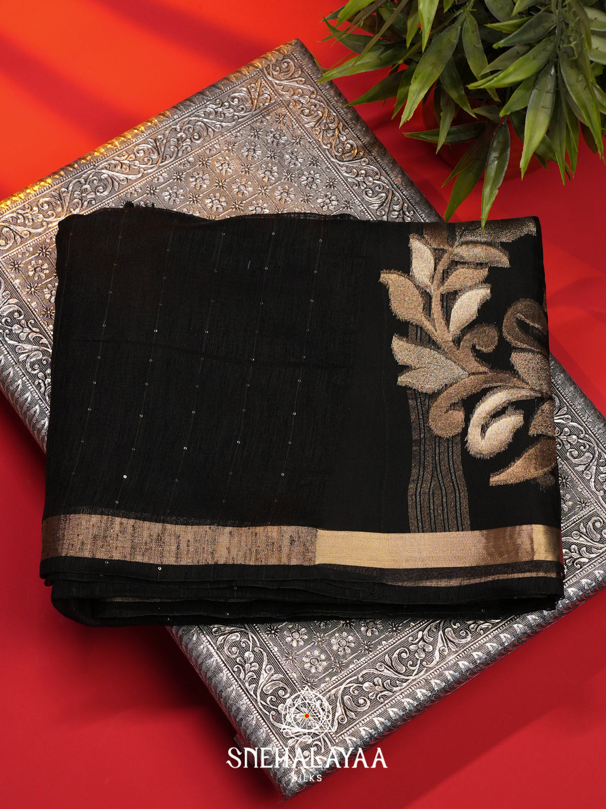 Black  Matka Tussar Saree