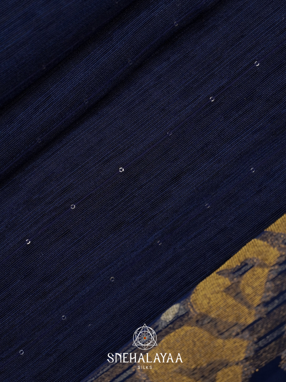 Navy Blue  Matka Tussar Saree