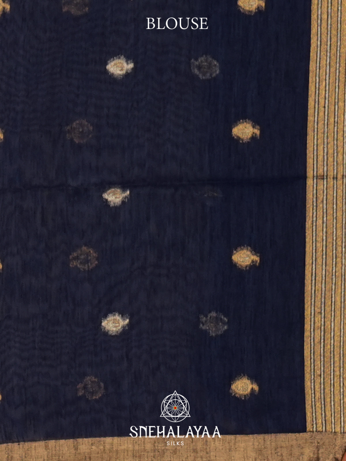 Navy Blue  Matka Tussar Saree